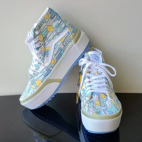 Vans Women's Sk8-Hi Tapered Stacked / Platform UV Ink Sunwaves Canvas Sneaker - Picture 12 of 15